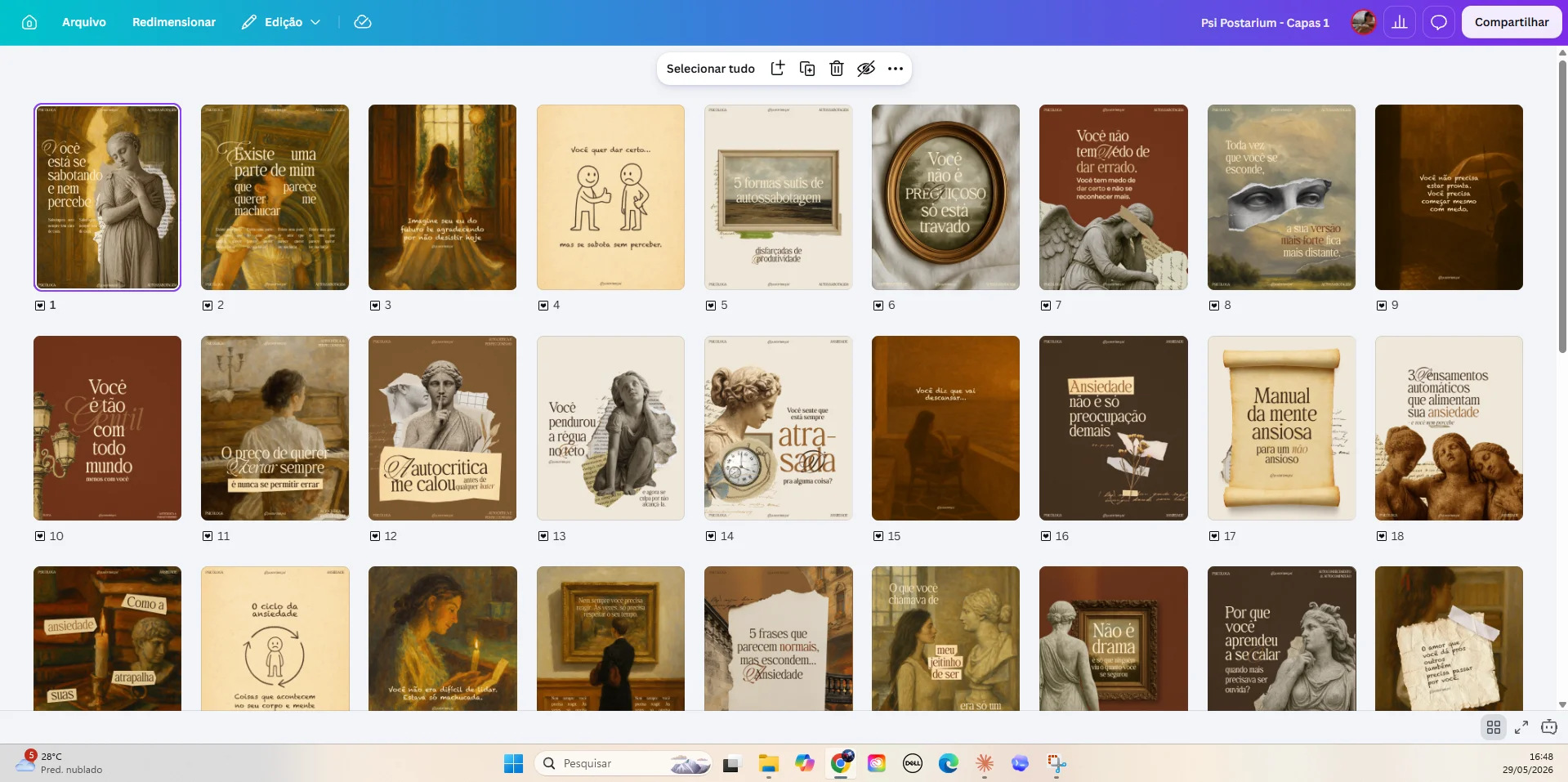 Escolha o post e adapte no Canva